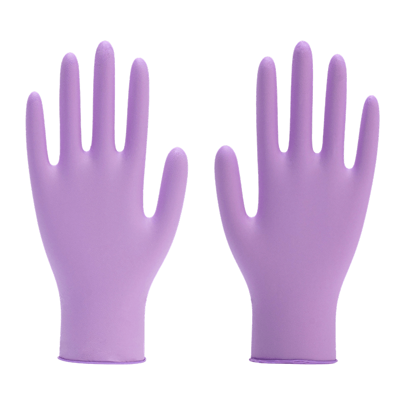 Guantes de nitrilo texturizados con protección de bioseguridad de 9 pulgadas L