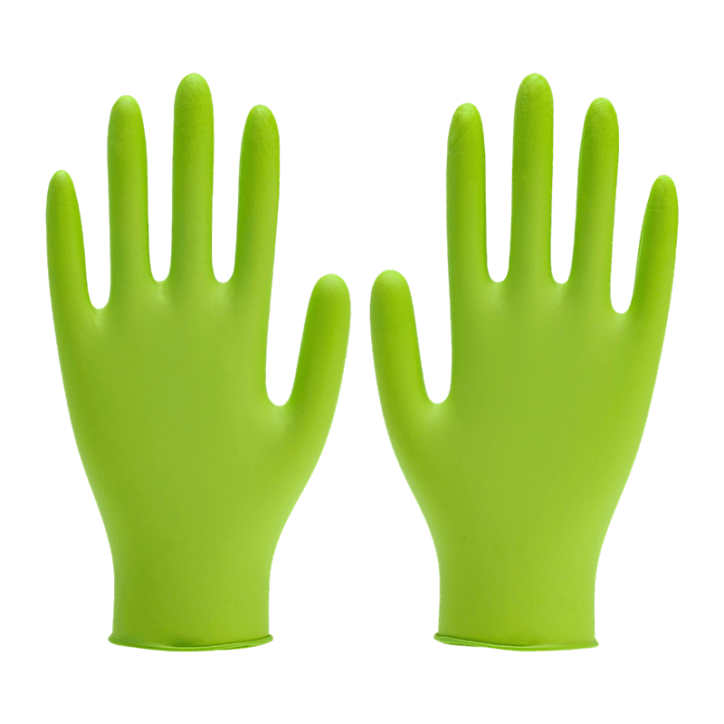 Guantes de nitrilo texturizados de protección de bioseguridad XXL de 9 pulgadas