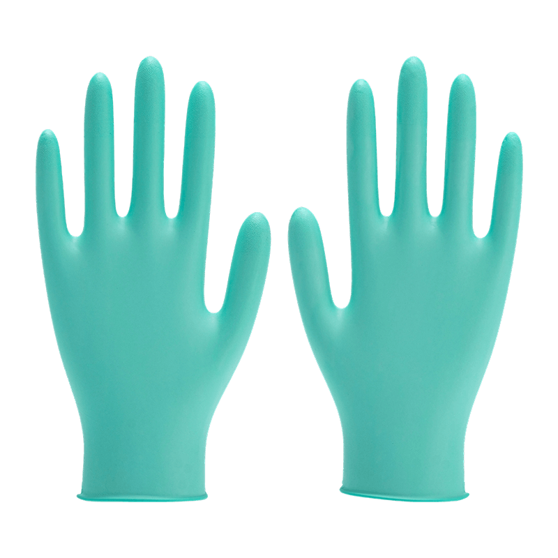 Guantes de nitrilo texturizados de protección de bioseguridad XL de 9 pulgadas
