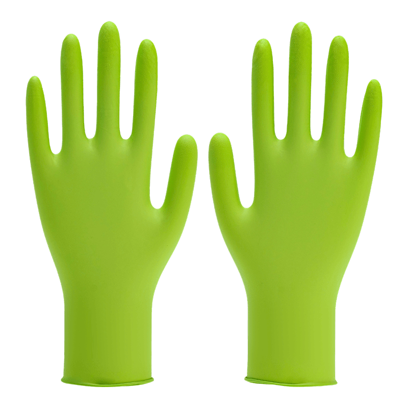 Guantes de nitrilo sin polvo con protección de bioseguridad S de 12 pulgadas
